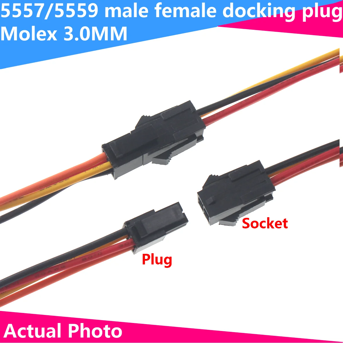 Cabos de 3.0mm 20awg pequeno 5557 5559 macho fêmea cabo eletrônico de encaixe de ar mx3.0 43025 linha terminal 20cm 20cm tático 40cm