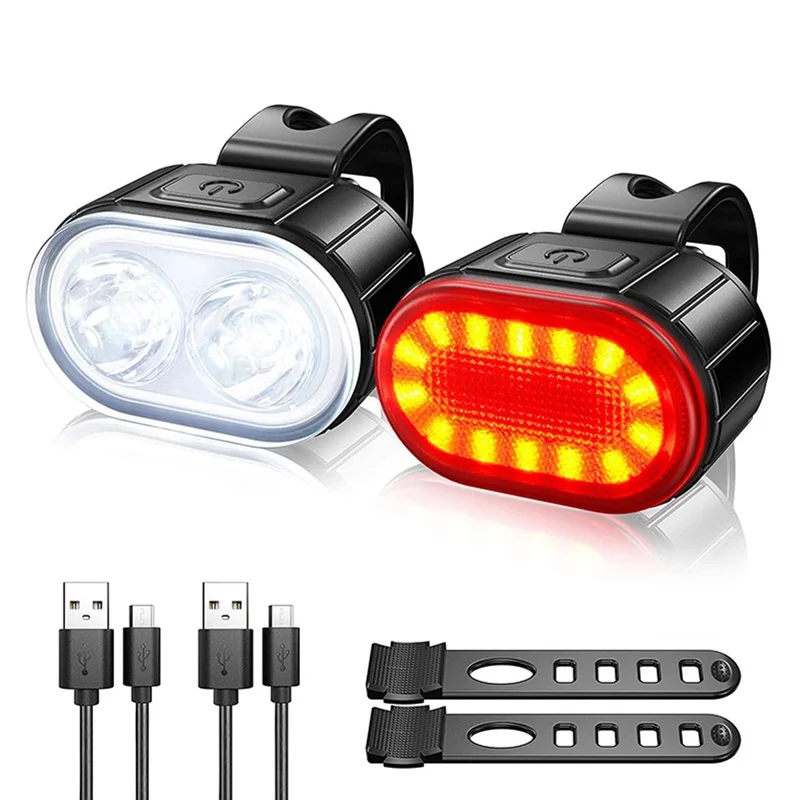 ขี่จักรยานไฟท้ายไฟหน้าจักรยานไฟเตือนความปลอดภัยจักรยาน LED USB ชาร์จกันน้ํา