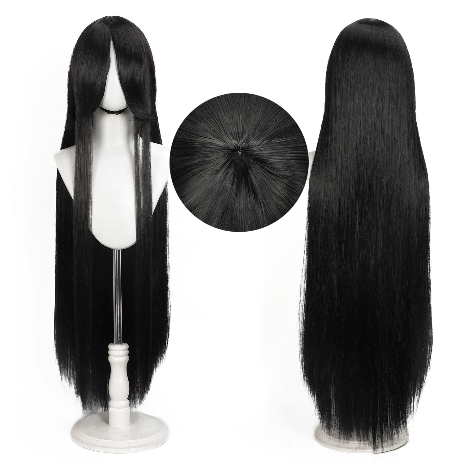 Peluca larga y recta para cosplay, 100CM, varios colores, rosa, rubio, negro, peluca para disfraz de Anime, peluca sintética universal para cosplay, peluca para fiesta diaria