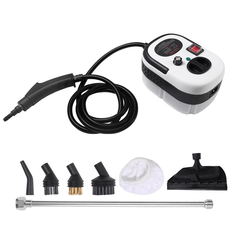 Limpiador a Vapor Portátil de Mano, Máquina de Limpieza a Vapor a Alta Temperatura y Presión con Cabezales de Cepillo para Cocina y Automóvil