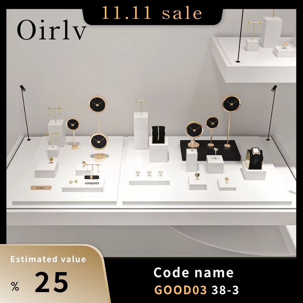 Oirlv weiß Juwelier geschäft Display Set Ring Ohrring Halskette Armband Uhr Display Requisiten Schmuck Stand halter Schmuck Displays