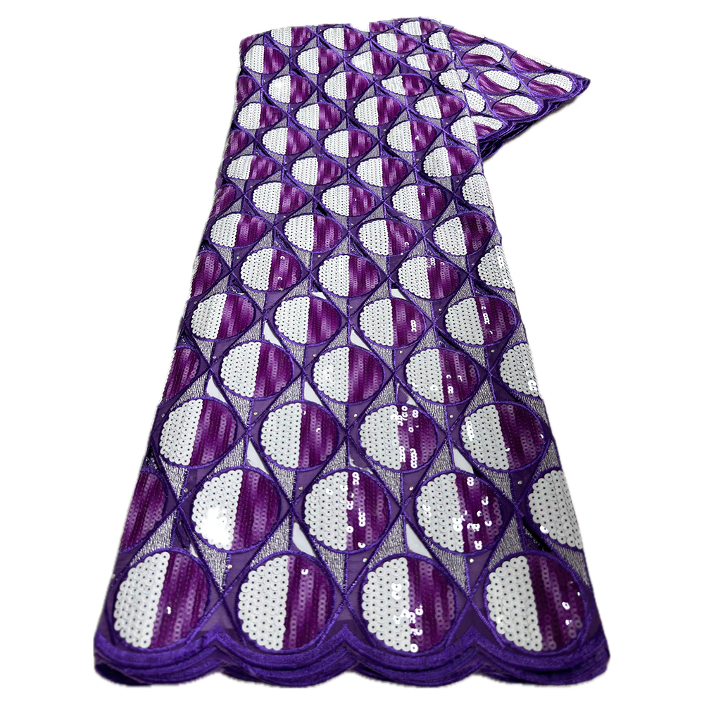 5 Yards de Tissu Nigérian en Organza Africain de Haute Qualité, Dentelle Découpée, Voile à Paillettes Perforées, Texture Fine, pour Cérémonies et Événements