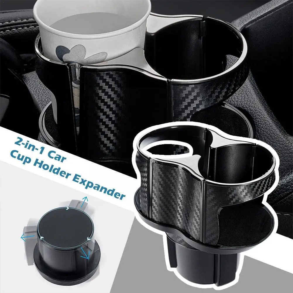 Samochodowy uchwyt na kubek 2 w 1 Expander Adapter uchwytu na kubek Auto Interior Cup Rozszerzalny wielofunkcyjny organizer samochodowy Akcesoria do przechowywania Q7K3