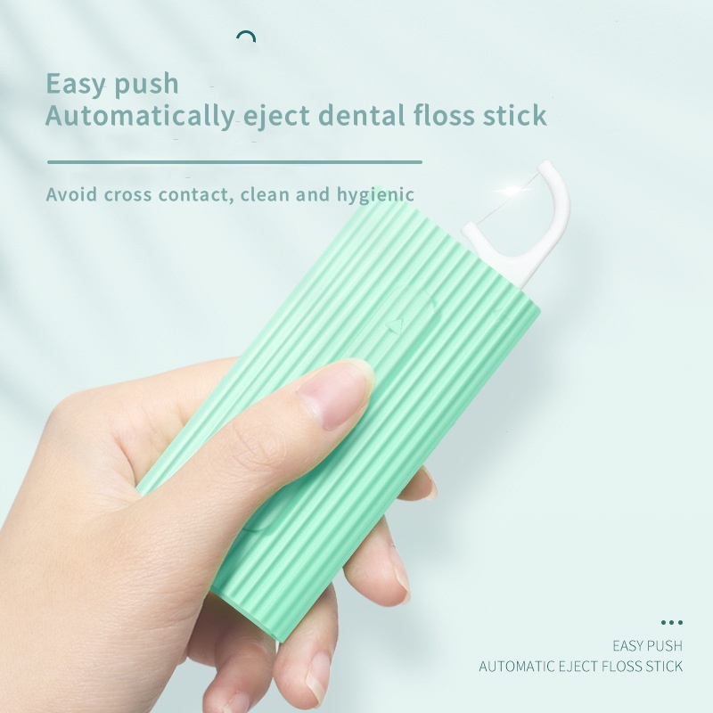 Portable Plastic Automatic Dental Floss Box Reusable Floss Toothpicks Container Box Practical Teeth Holder For Travel Camping
