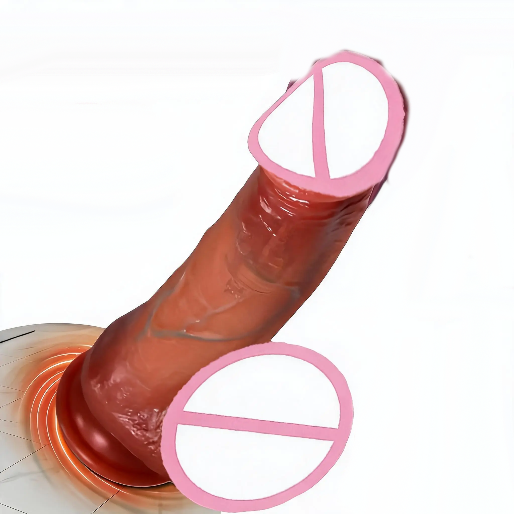 Vibrador Realista de 8.7" com Função de Lambida - Silicone Macio, 10 Modos de Vibração e Impulso, Controle Remoto, Base com Ventosa Forte, Recarregável via USB