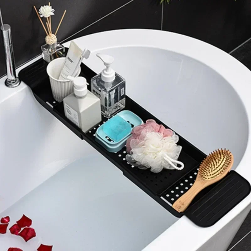 Bad Tragbare Werkzeuge Badewanne Regal Ausziehbare Badewanne Tablett Dusche Caddy Bambus Badewanne Rack Handtuch Halter Lagerung Organizer