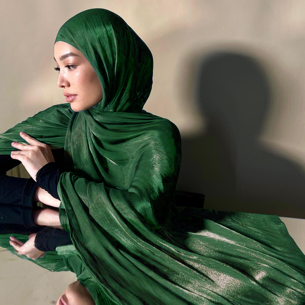 35 Colors Women Hijab Scarf Shiny Muslim Long Scarves Light Weight Soft Turban Shawl Organza Satin Shimmer Scarf