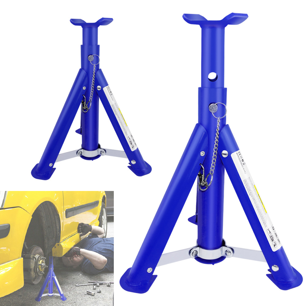 Lot de 2 supports de cric d'appellation rapDuty, capacité de charge de 3 tonnes, 4 étapes recommandées, réglage de 305mm à 415mm pour réparation de levage de voiture