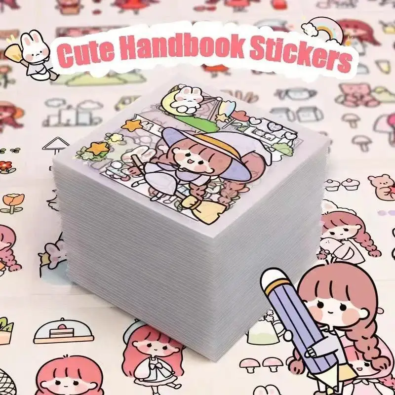 100/50/20/10 Stück Kawaii Aufkleber PET Cartoon Scrapbooking Niedliche Aufkleber DIY Junk Journal Aufkleber Dekoration Schreibwaren