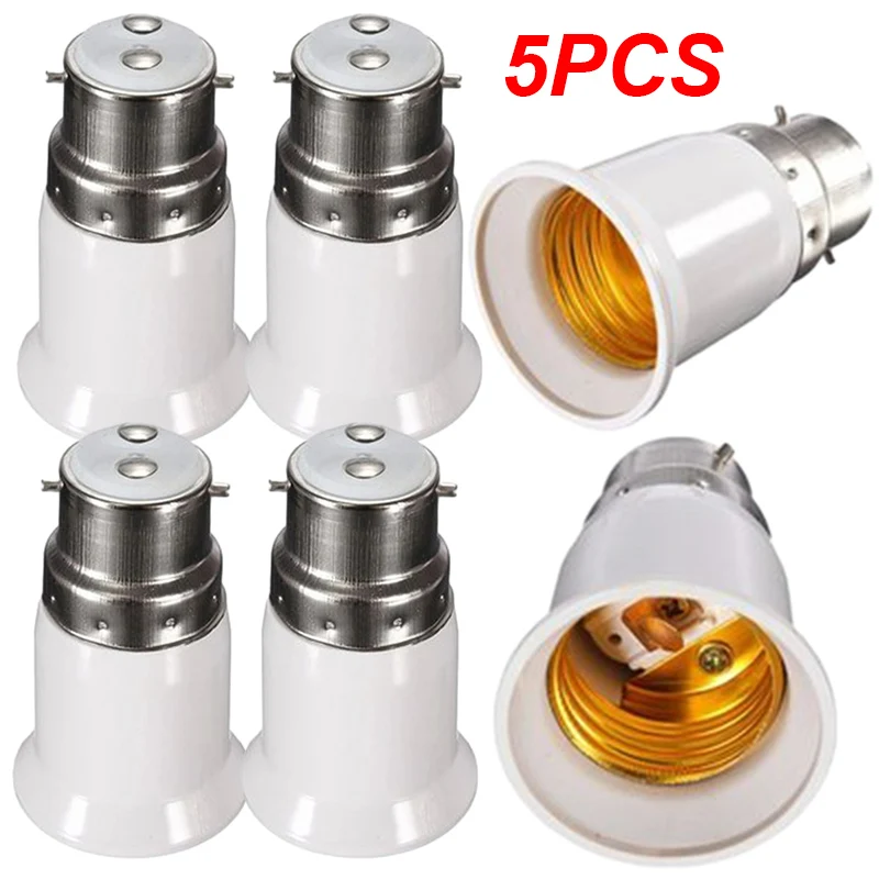 Convertisseur de douilles de lampe B22 à E27, support de Base de lampe, adaptateur de douille de lumière à vis, support d'ampoule Anti-brûlure, 1/5 pièces