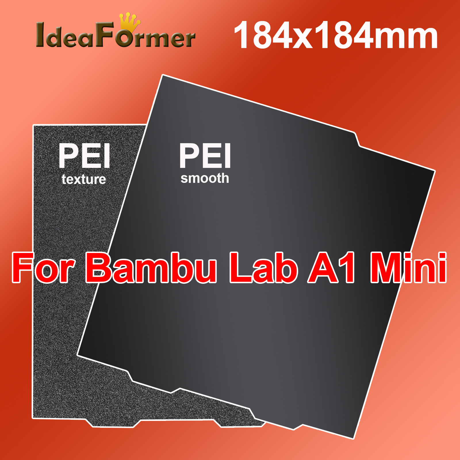 1/2PC PEI A1 Mini Zwarte plaat voor Bambu Lab bouwplaat, dubbelzijdig gladde textuur, verenstaal plaat PEI voor Bambulab A1 Mini