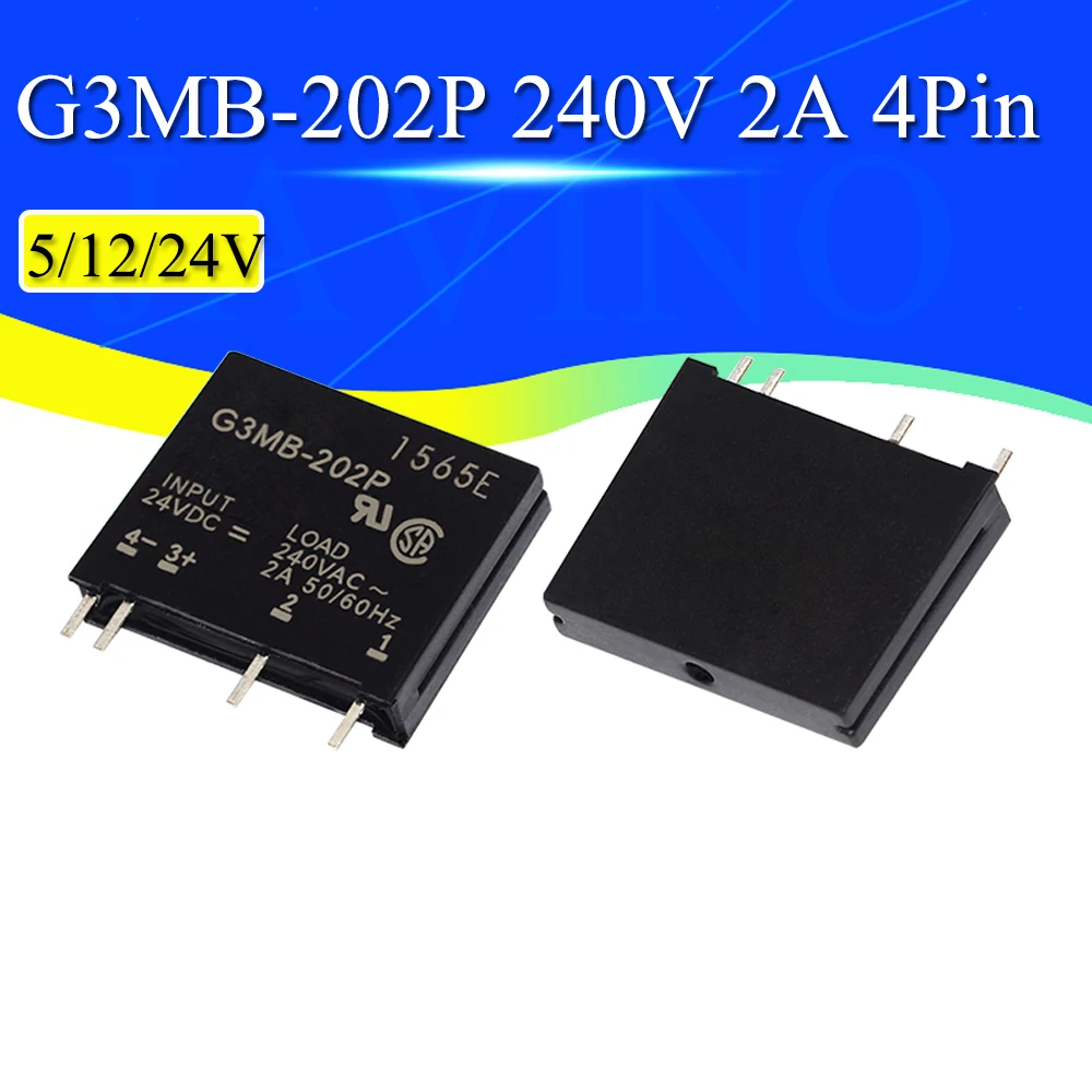 Módulo de relé de estado sólido de 5V 12V 24V DC-AC G3MB-202P G3MB 202P PCB SIP SSR AC 240V 2A interruptor de relé de resistencia de circuito de arranque