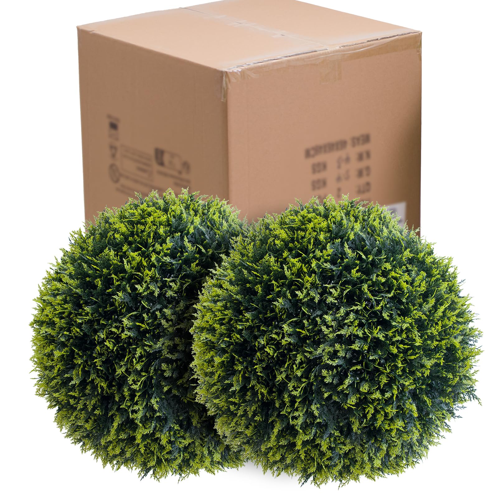 Novas bolas topiárias artificiais ao ar livre conjunto de 2, bolas de cedro topiário artificial para decoração de casamento em casa verde 44/48/54/55/59/63 cm