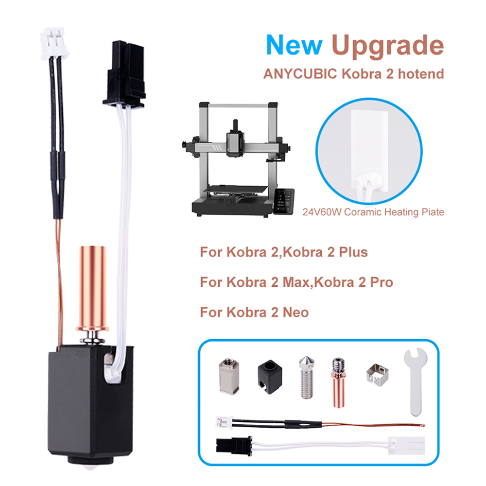 Atualização hotend para anycubic kobra 2 termistor aquecedor cartucho 0.4mm cabeça de impressão extremidade quente para kobra2 plus/neo/pro/max impressora 3d
