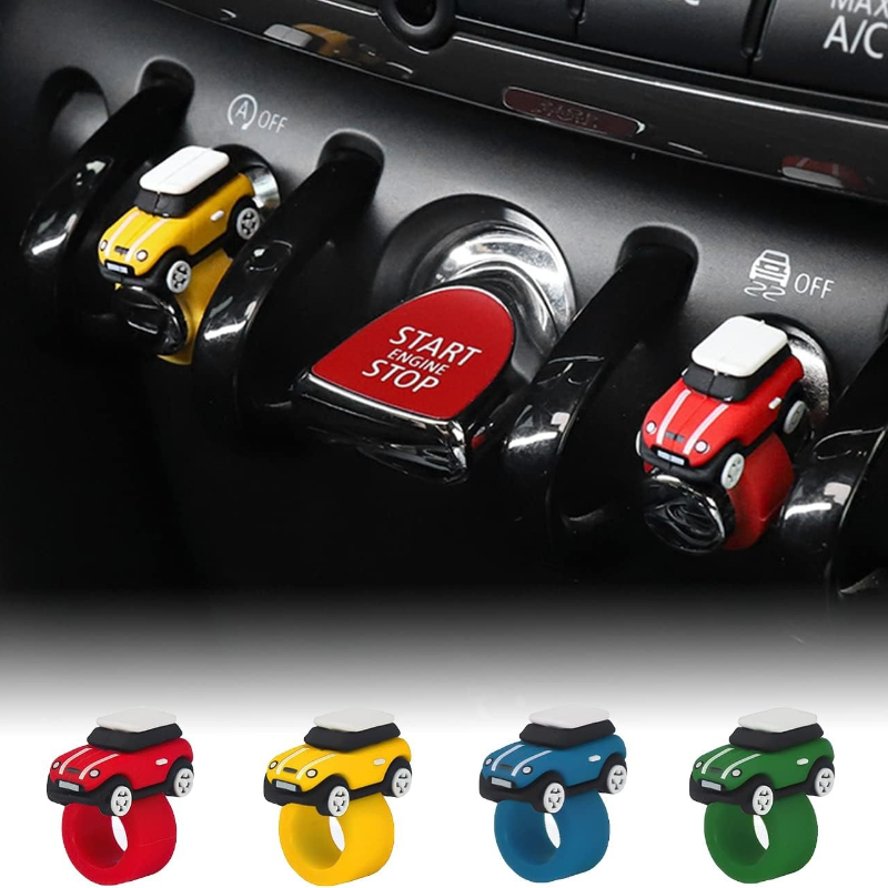 4 Stuks Auto Motor Start Stop Knop Cover Voor Mini Cooper F54 F55 F56 F57 F60 Siliconen Auto Start knop Cirkel Auto Accessoires