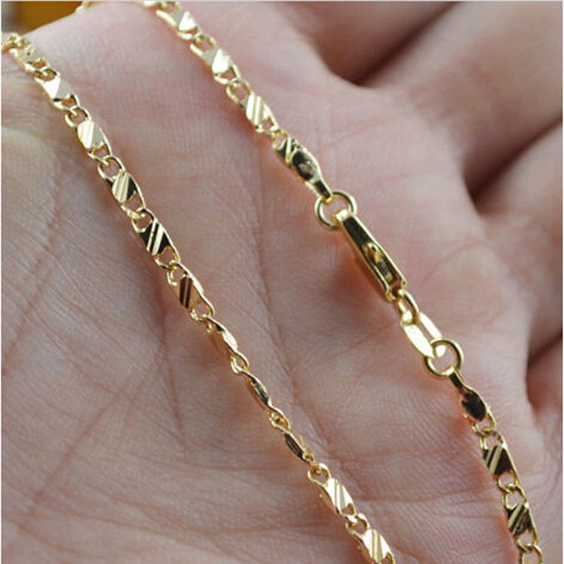 Exquisito collar relleno de Color dorado de 18 quilates para mujeres y hombres, cadena de joyería de tamaño 16-30 pulgadas, venta al por mayor