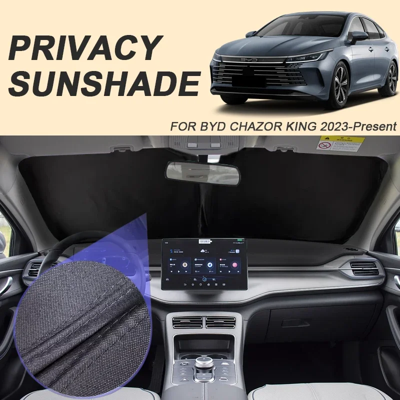 Untuk BYD CHAZOR KING 2023-2026 Penutup Pelindung Insulasi Panas Anti-UV Otomatis Kerai Privasi Jendela Hitam Mobil Aksesori Interior