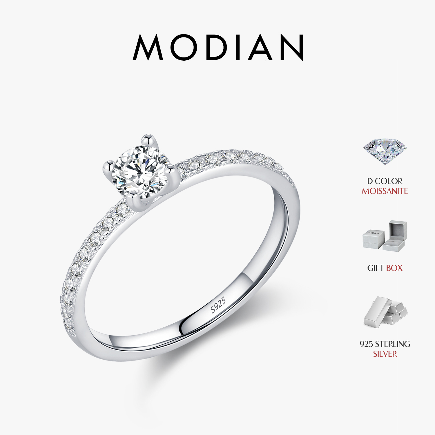 Modifikasi D warna Moissanite cincin halus persegi 925 perak murni Lab cincin berlian untuk wanita pernikahan pernyataan perhiasan