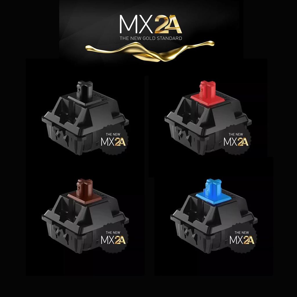 Sakelar Cherry MX2A Asli Merah Coklat Biru Perak 3Pin 5pin Sakelar MX Taktil Linier Keyboard Mekanis Kustom Pabrik Dilumasi
