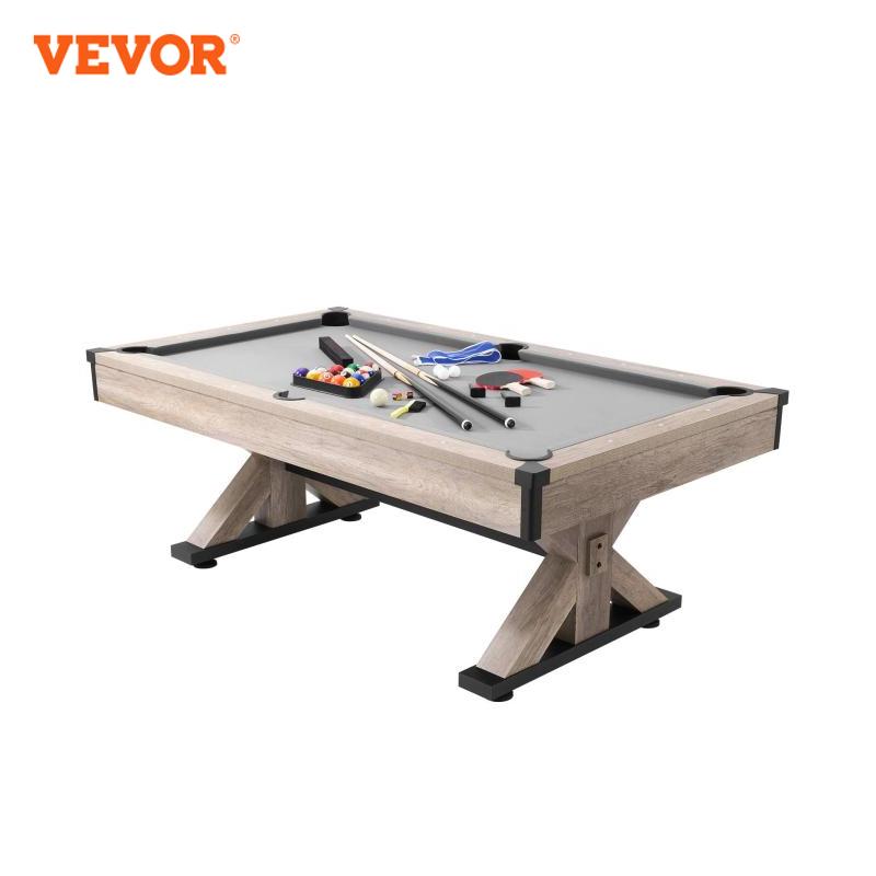 VEVOR 7ft 3-w-1 Zestaw Bilardowy Stoły Multi Game z Stołem do Bilarda i Stołem do Tenisa z Pełnym Zestawem Akcesoriów