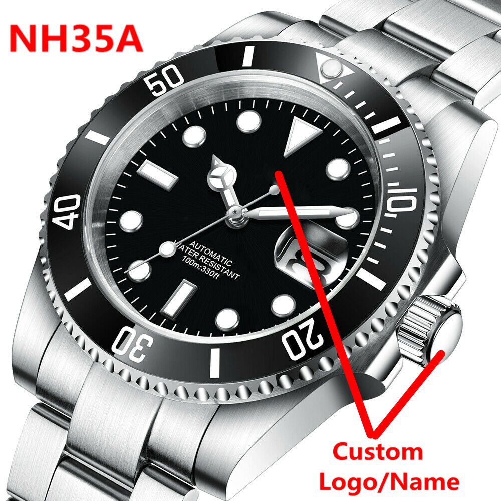 Custom นาฬิกา Luxury Sapphire MIYOTA/NH35 อัตโนมัตินาฬิกาข้อมือ Mens นาฬิกาปราศจากเชื้อเซรามิค 10Bar Lume ชายนาฬิกา