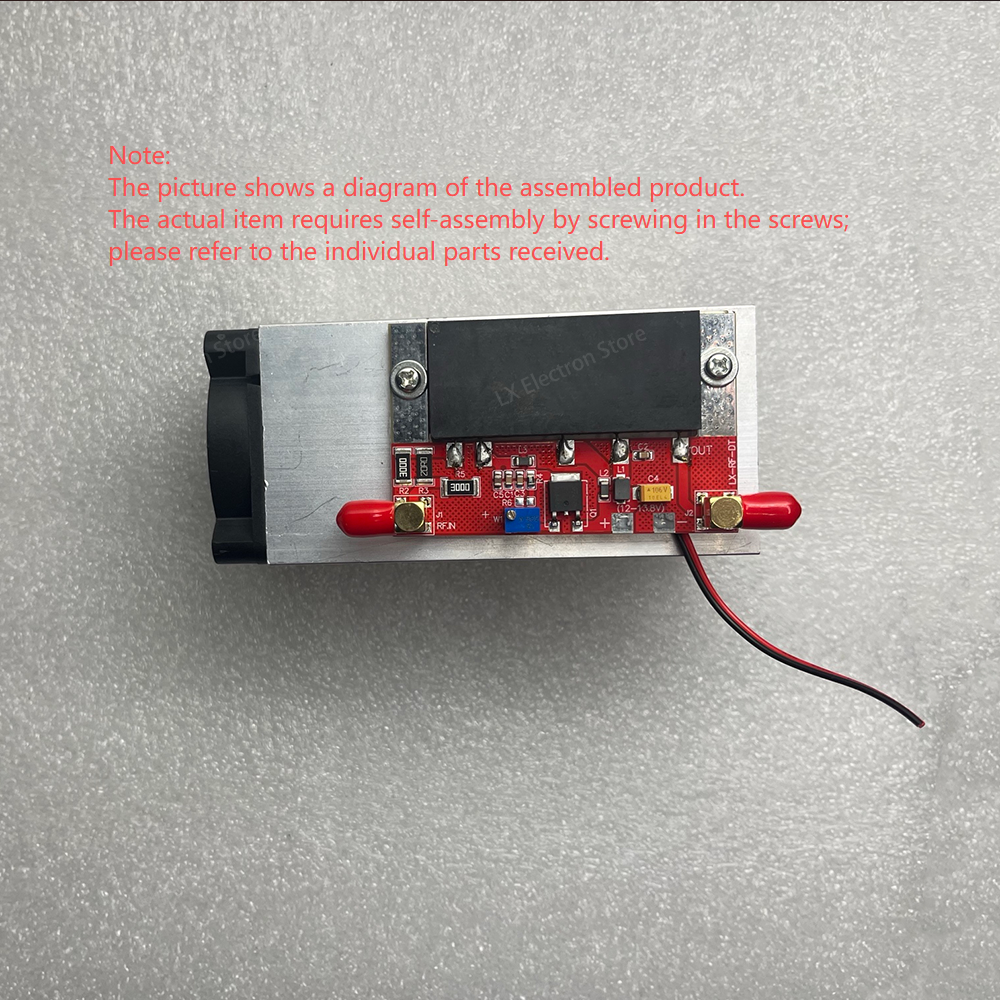 1 module amplificateur de puissance RF réglable SMA. 12,5 V CC, 335-512 MHz, sortie 12 W, entrée 200 mW, impédance 50 ohms. Bricolage simple