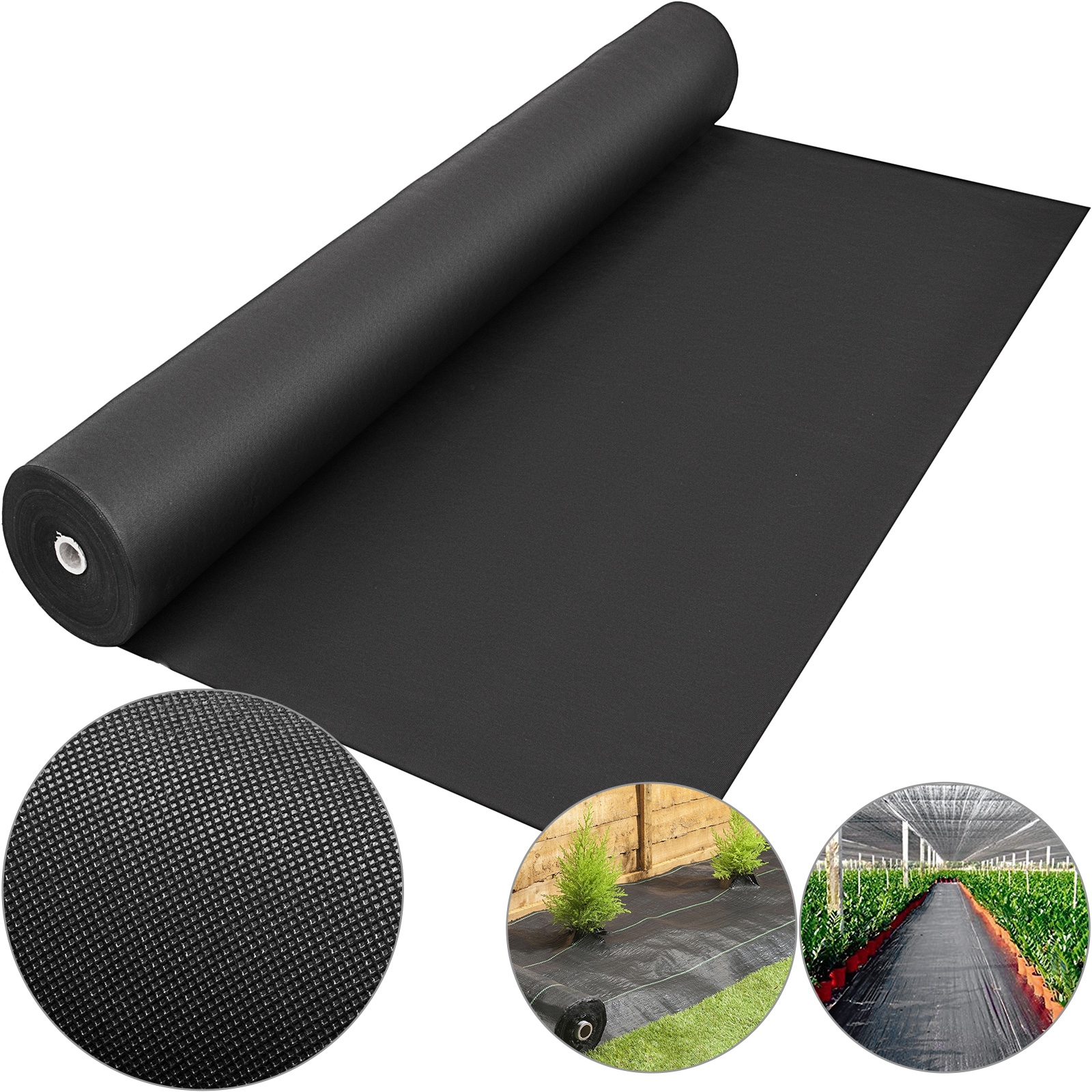 SucceBuy ภูมิทัศน์ผ้า 6ftx300ft Geotextile ผ้าทนทาน Heavy Duty 1.5oz ฝาครอบดินทอสําหรับเรือนกระจกเชิงพาณิชย์ YARD