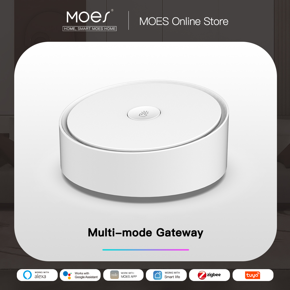 MOES-Puerta de enlace inteligente multimodo ZigBee 3,0, WiFi, Bluetooth, Hub de malla, funciona con la aplicación inteligente Tuya, Control por voz a través de Alexa y Google Home