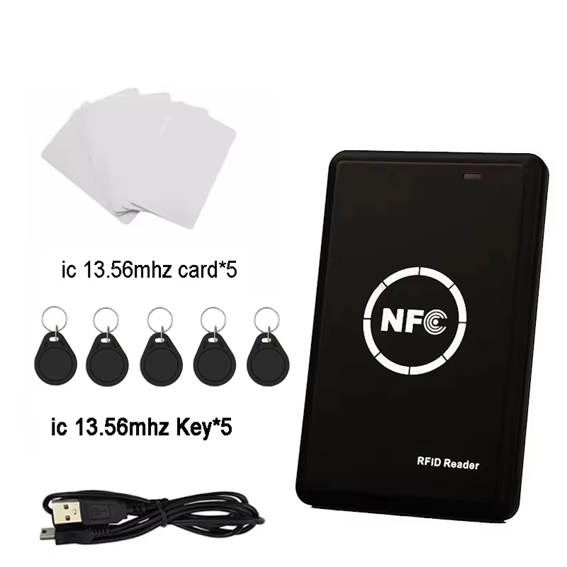 Copiadora duplicadora RFID, llavero de 13,56 mhz, lector de tarjetas inteligentes NFC, escritor, programador cifrado de 125KHz, etiquetas de tarjetas USB UID T5577 EM4305