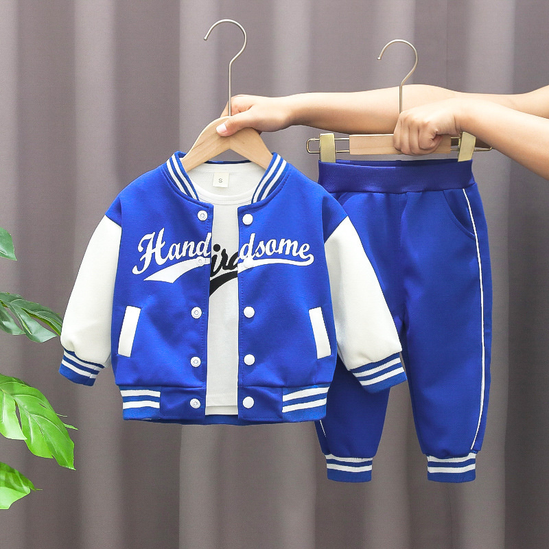 Nuovi bambini Abbigliamento da baseball Completo Ragazzi Ragazze Set sportivi casual Cappotto Pantaloni Tripartite Primavera Autunno Sottile Tuta da bambino