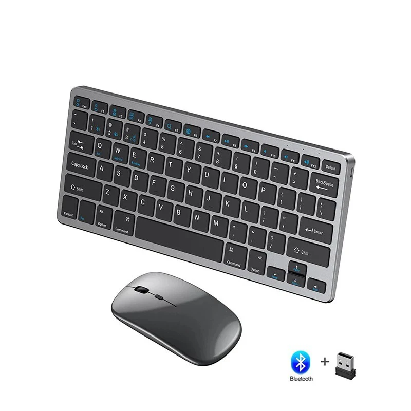 Mini draadloos toetsenbord met Bluetooth 5.0 en 2.4G, Dual Mode Multimedia, draagbaar voor laptop, pc, tv, iPad, Macbook, Android