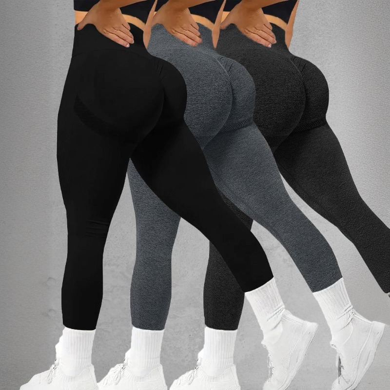 High Waist Yoga Pants Women Seamless Slim Leggings High Elastic Gym Workout Running Tights Solid Color Hip Liftting Leggings