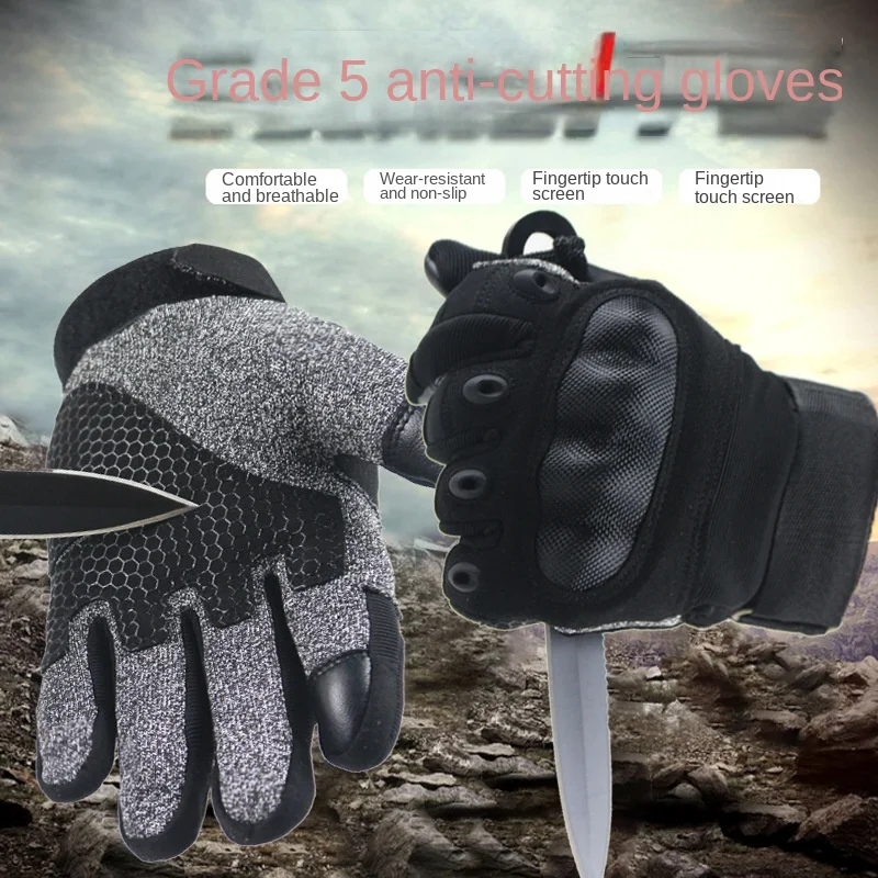 Gants tactiques Anti-coupure et Anti-coupure de niveau 5, Fans de l'armée en plein air, tous se réfèrent aux forces spéciales masculines, Combat d'auto-défense, équitation