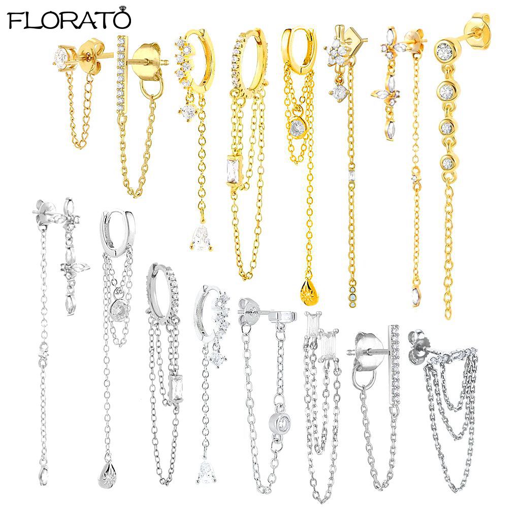 925 Sterling Silver Needle 2024 Nuovo Arrivo Ear Studs Nappa Catene Orecchini Lunghi Orecchini a cerchio di moda per le donne Gioielli di lusso
