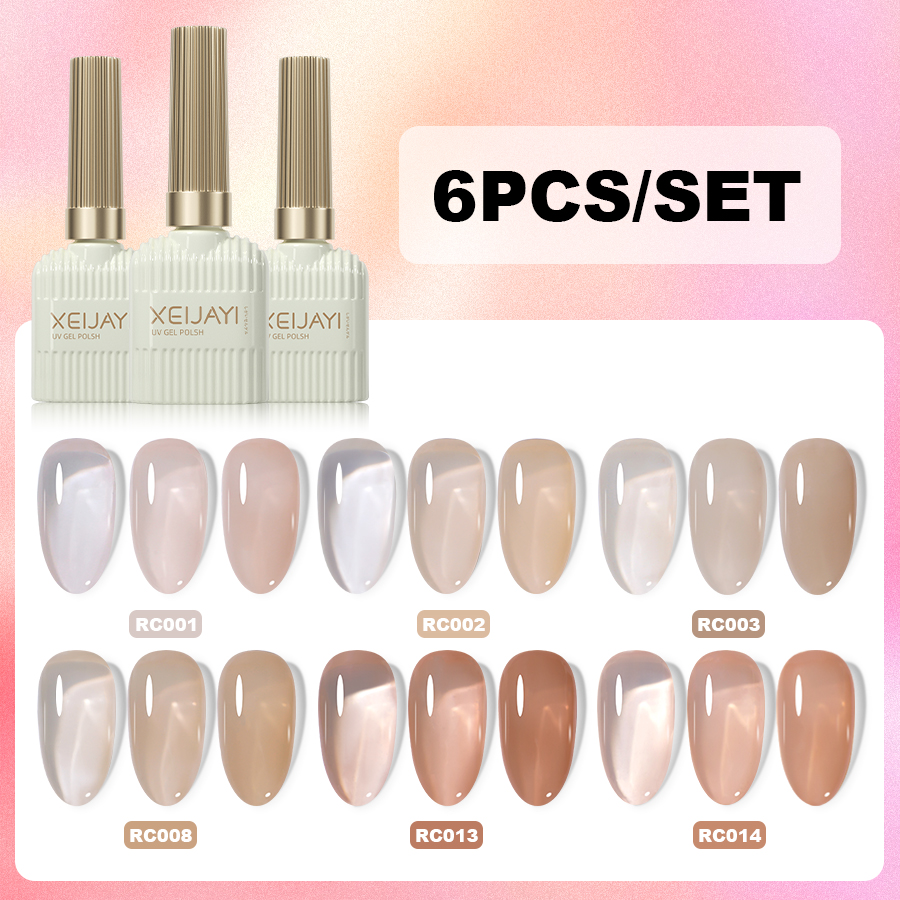 XEIJAYI 6Pcs 15Ml Zestaw lakierów żelowych do paznokci Idealny do lakierów żelowych do paznokci lub do domu i salonu Nail Art Diy
