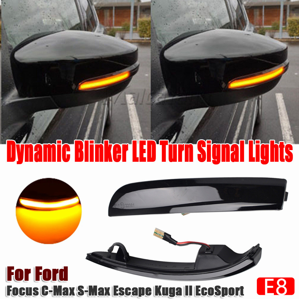 Dla Ford Kuga Ecosport Dynamic Blinker LED Turn Signal Light Side Mirror Indicator Sequential 2013 2014 2015 2016 2017 2018 2019