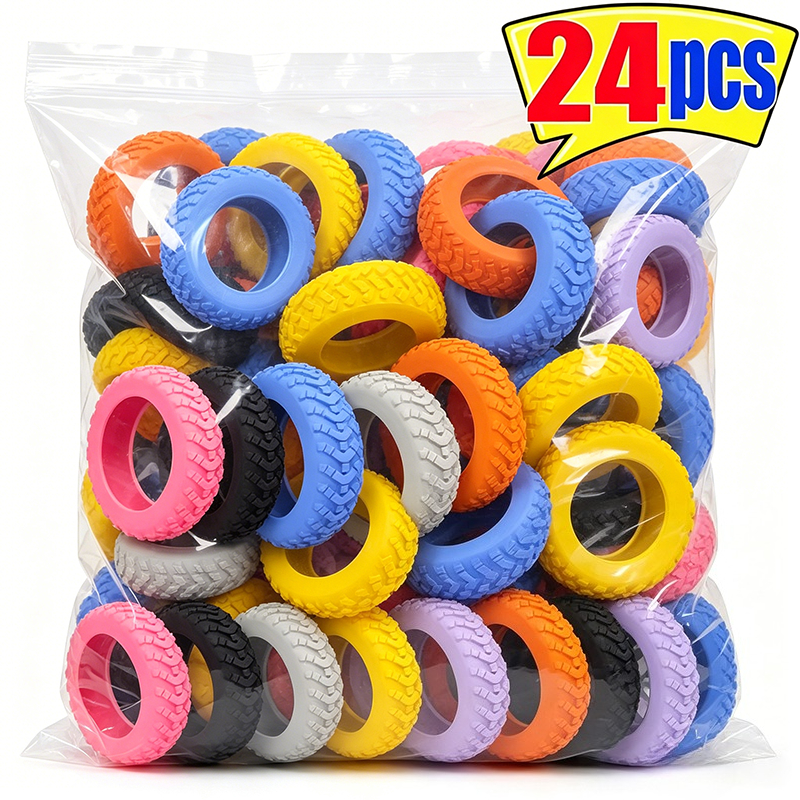 24 Fundas Protectoras de Silicona para Ruedas de Equipaje, Coloridas, Gruesas, Reducen el Ruido