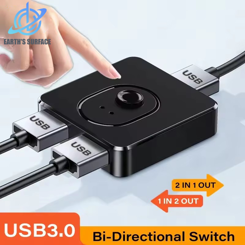 Przełącznik KVM USB 3.0 koncentrator USB 1x2/2x1 przełącznik przełącznik USB3.0 wspólny kontroler rozdzielacz do laptopa drukarka klawiatura mysz