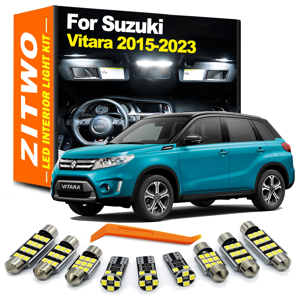 Zitwo 11 peças para suzuki grand vitara escudo mk4 2015 2016 2017 2018 2020 2021 2022 2023 kit de luz interior led lâmpada espelho de vaidade