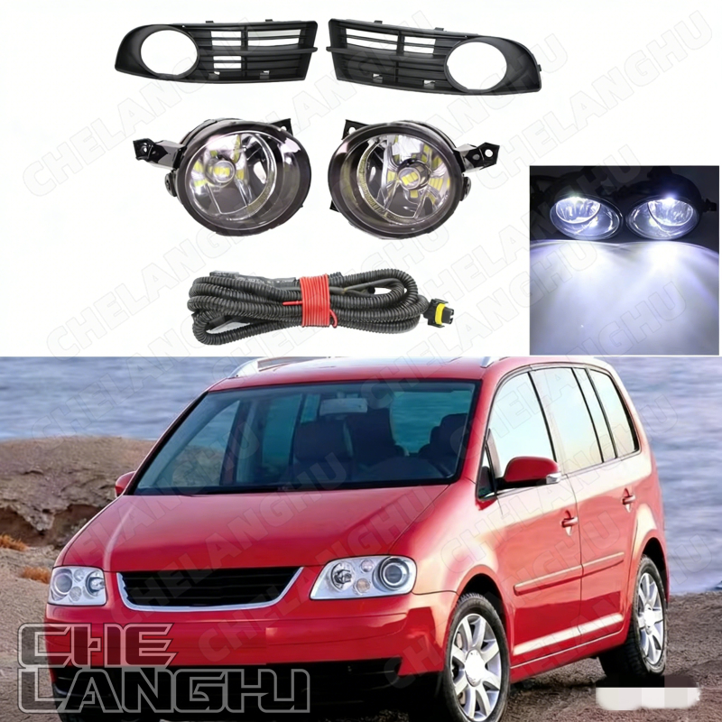 Pour VW Touran 2002 2003 2004 2005 2006 style de voiture pare-chocs avant LED antibrouillard ou faisceau de câbles/couvercle de calandre antibrouillard