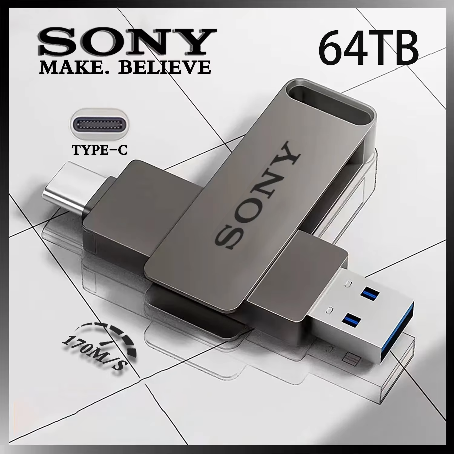 Sony USB 3,0 tipo C unidad Flash USB OTG Pen Drive 1TB 2TB128GB 4TB 8TB 16TB 32TB 64TB USB Stick 2 en 1 Pendrive de alta velocidad