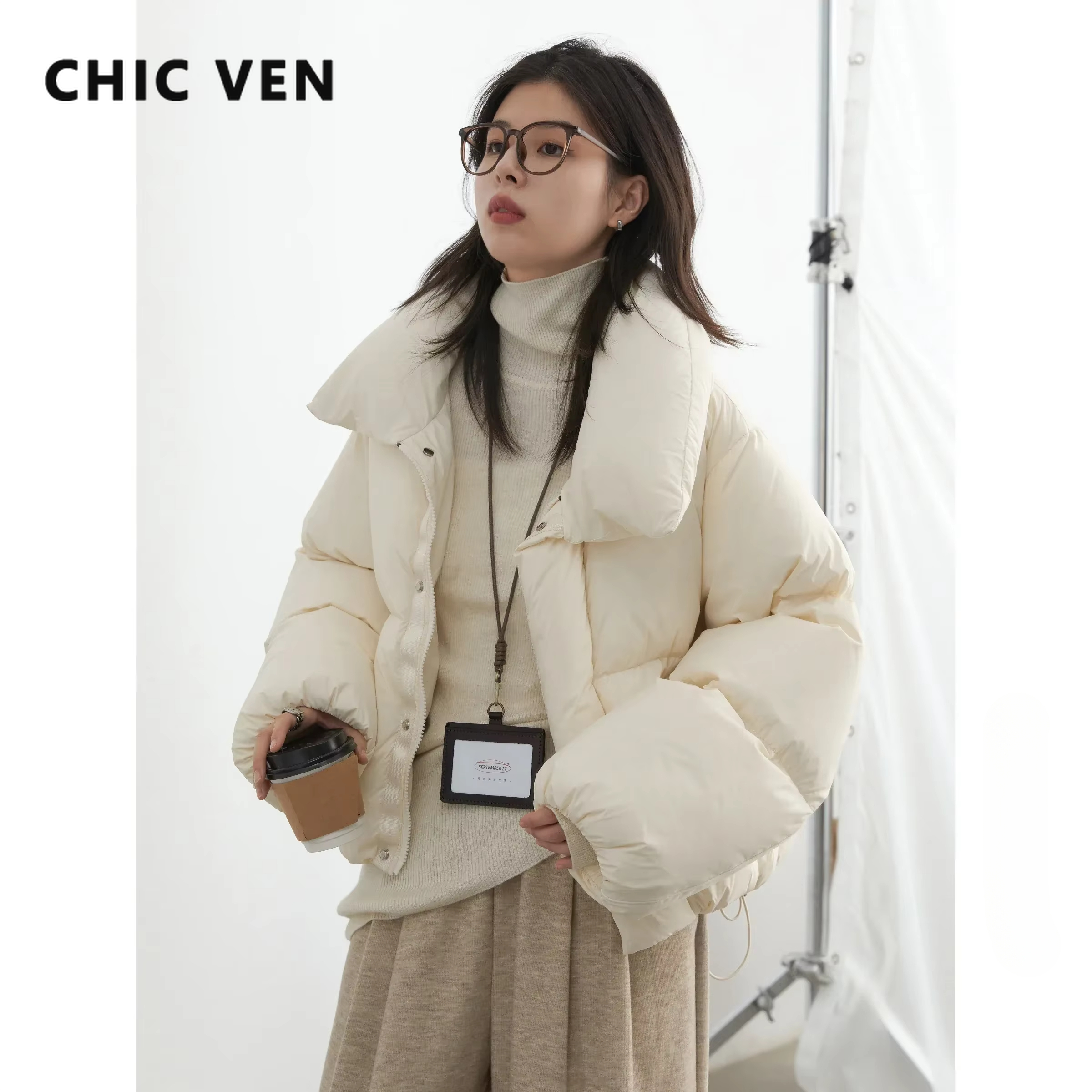 Chique ven mulheres para baixo casacos novo 90 pato branco para baixo puffs jaqueta feminina pão jaqueta senhoras grosso quente outerwear inverno 2024