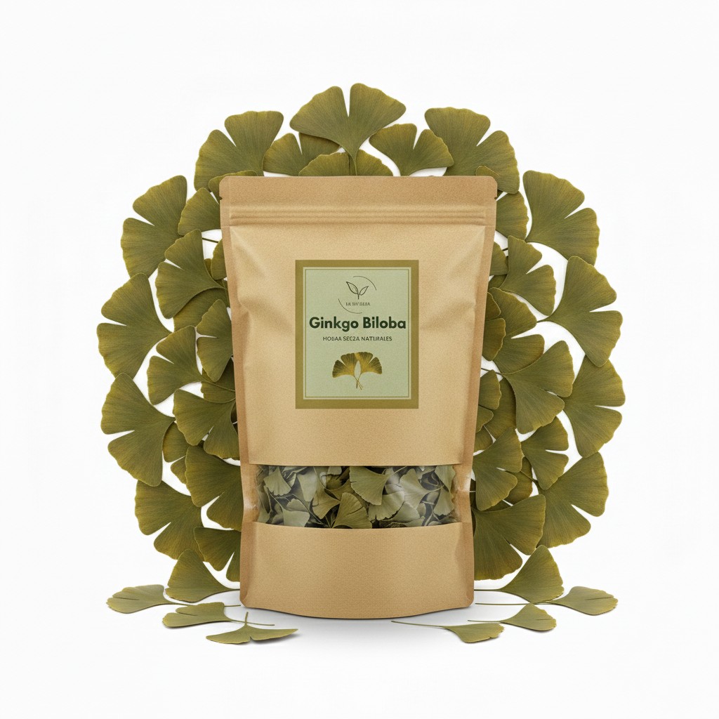 La Herbera |   Ginkgo Biloba Hoja triturada de Ginkgo biloba, Árbol de los Cuarenta Escudos, Nogal del Japón |   infusión herbal |   herba seca a granel |   envasado en España, sin aditivos, calidad herbolaria |   Hoja de Ginkgo Biloba, Hoja de Ginkgo Sec