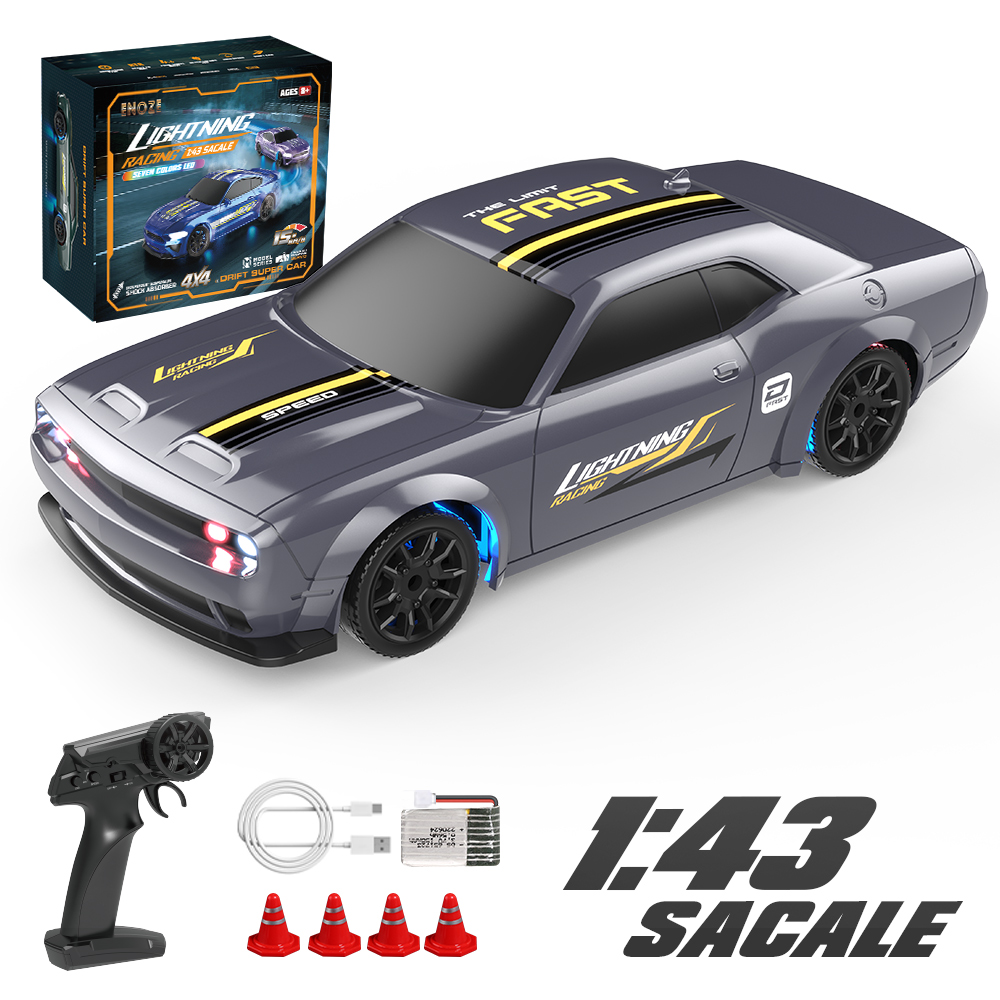 Coche teledirigido 1/43 4x4 2,4G, vehículo de carreras con Control remoto, 15 km/h, RTR todoterreno de alta velocidad con luces LED de 7 colores, juguetes, regalo para niños