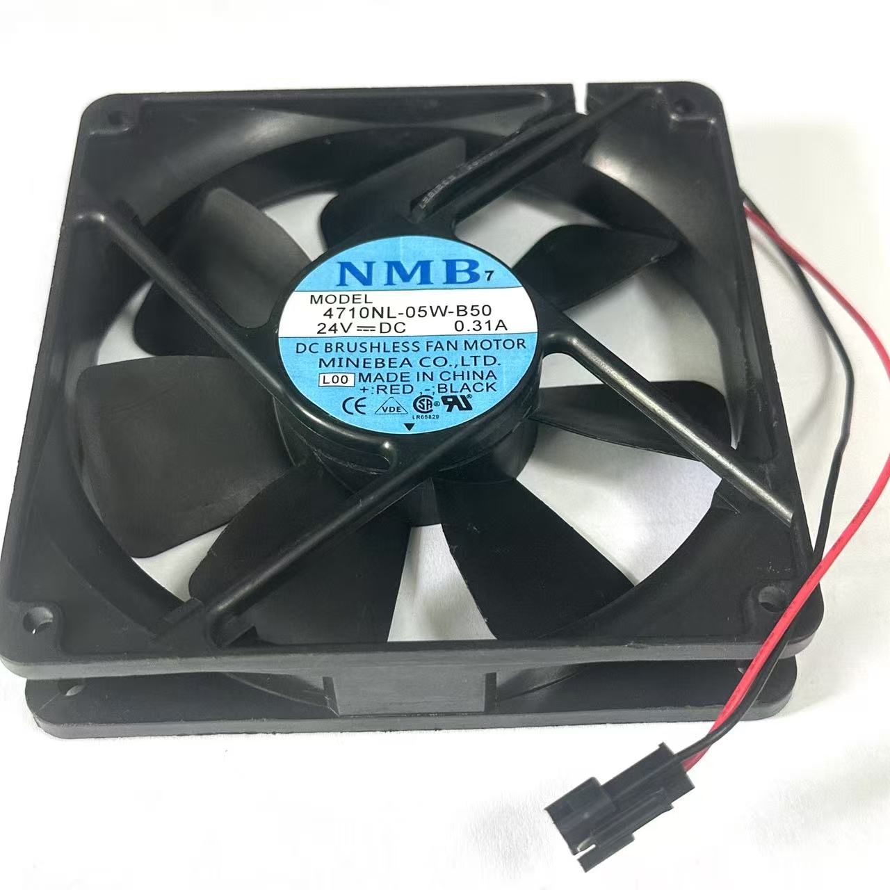 NMB-MAT 4710NL-05W-B50 DC 24V 0,31A 120x120x25mm Ventilador de resfriamento de servidor de 2 fios