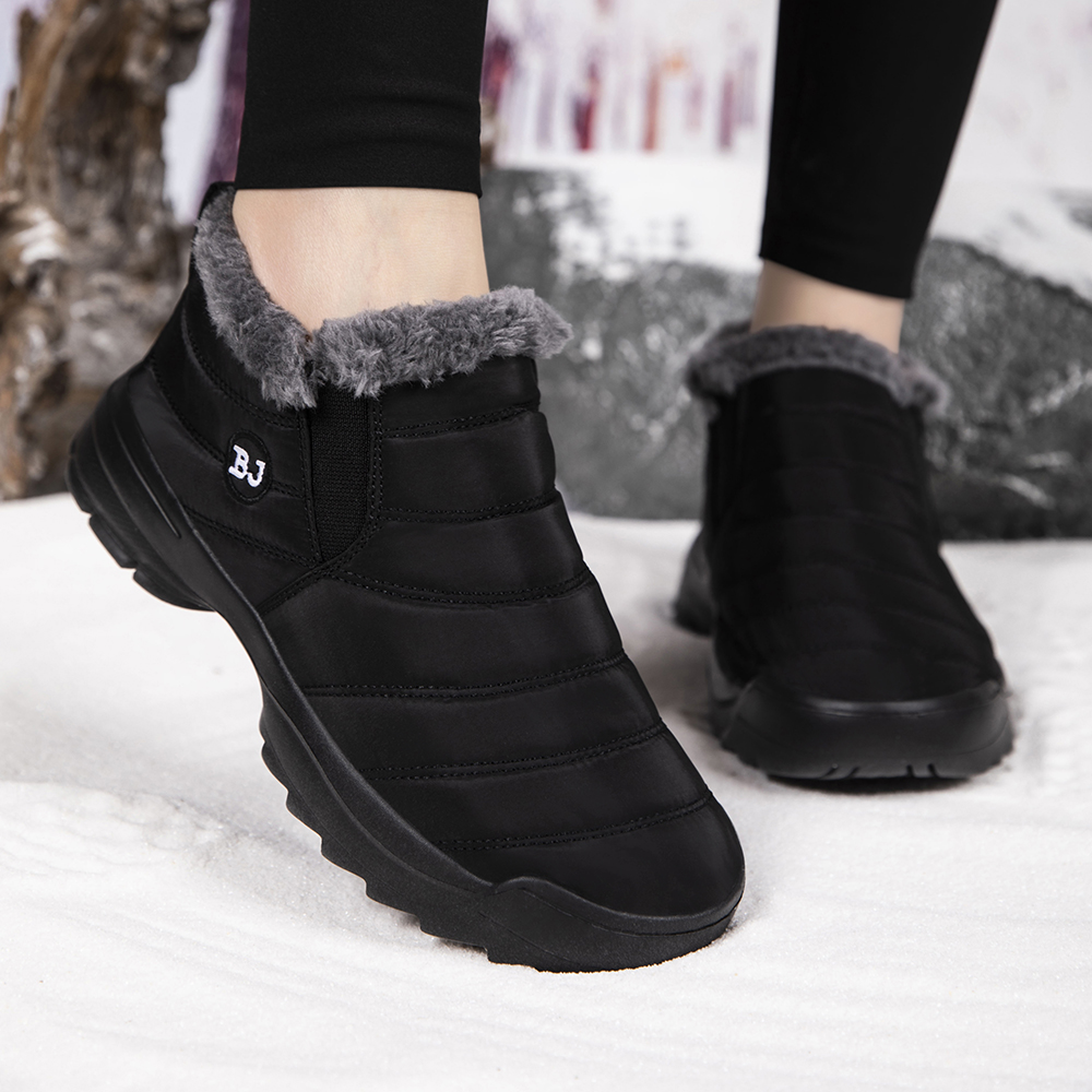 Sepatu Bot Wanita Berbahan Plush dengan Sol Tebal, Sepatu Wanita, Sepatu Bot Wanita Tahan Air, Sepatu Bot Salju Musim Dingin, Sepatu Bot Wanita Model Baru 25 Tahun