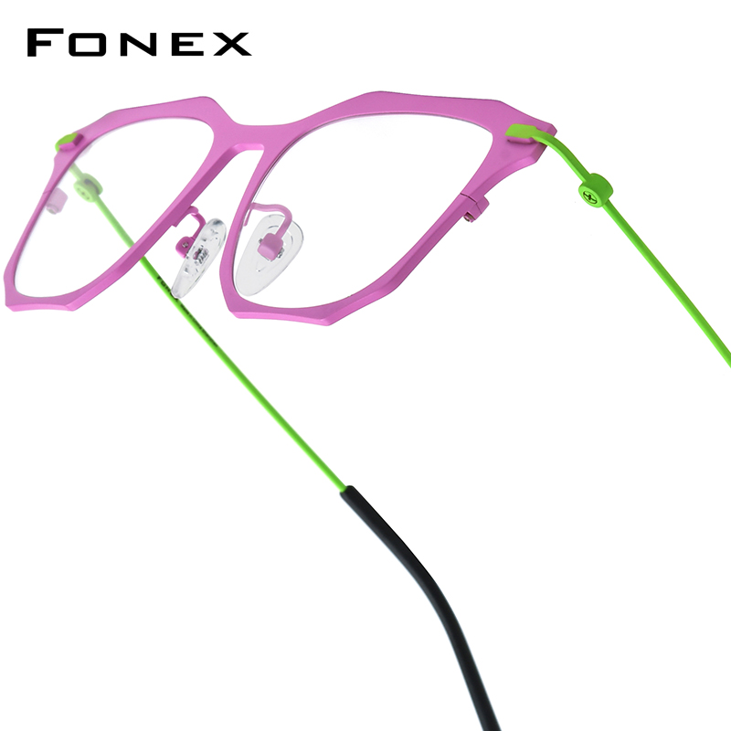 Armação de Óculos FONEX de Titânio Puro Feminina 2026 Nova Moda Design de Marca Óculos Quadrados Masculinos Óculos de Alta Qualidade 85838