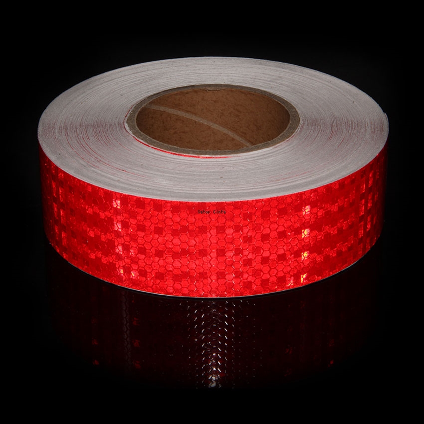 Autocollant réflecteur pour roues de vélo en PVC, bande de coulée rouge, bandes de sécurité imperméables à l'iode, décalcomanies adhésives pour camion, 5cm x 50m