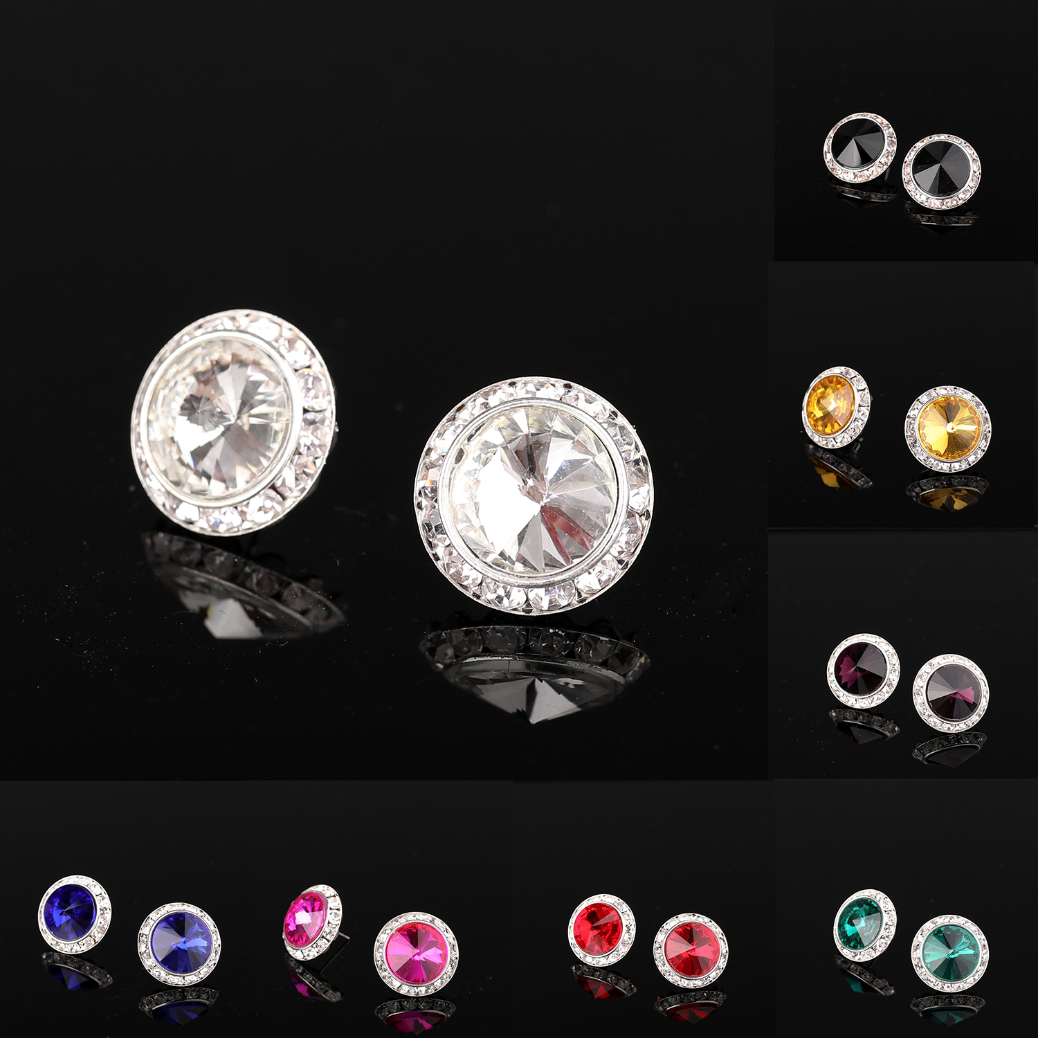 YCDZSWWL klasyczne kobiety kryształowe kolczyki eleganckie panie Diamante kolczyki do uszu klips na wesele bankiet potańcówka