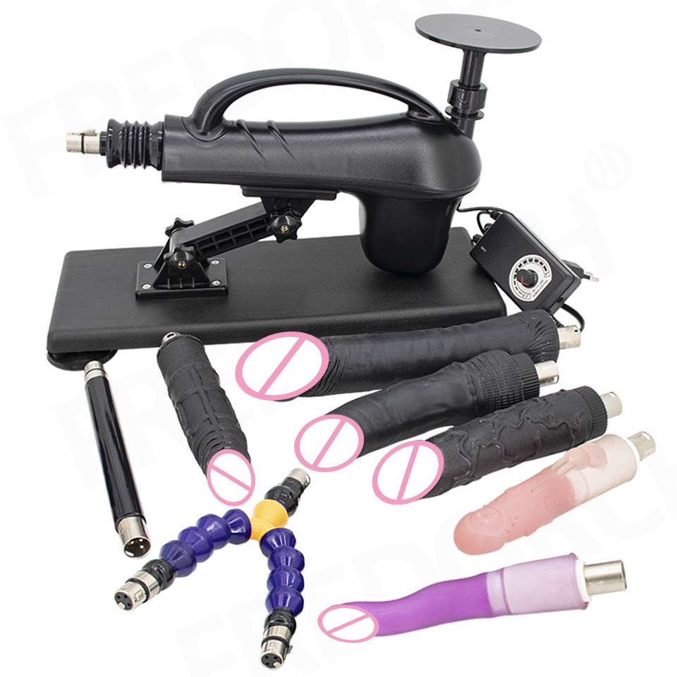 FREDORCH Machine sexuelle automatique 3XLR Connectée à télécommande, Vibrateur télescopique à poussée, Machine d'amour avec Godemiché, Jouets sexuels pour adultes